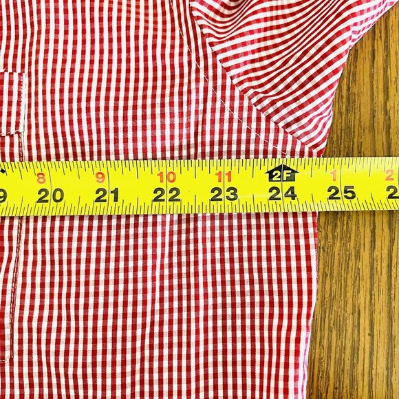NEW Bohio Men's Shirt Size 1X Short Sleeve Button Up Red/White Gingham Pattern - Picture 9 of 10